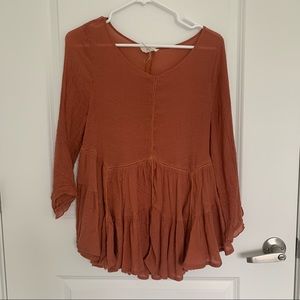 Burnt Orange 3/4 Sleeve Top